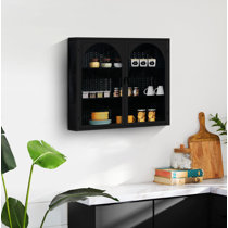 Black wall store cabinet